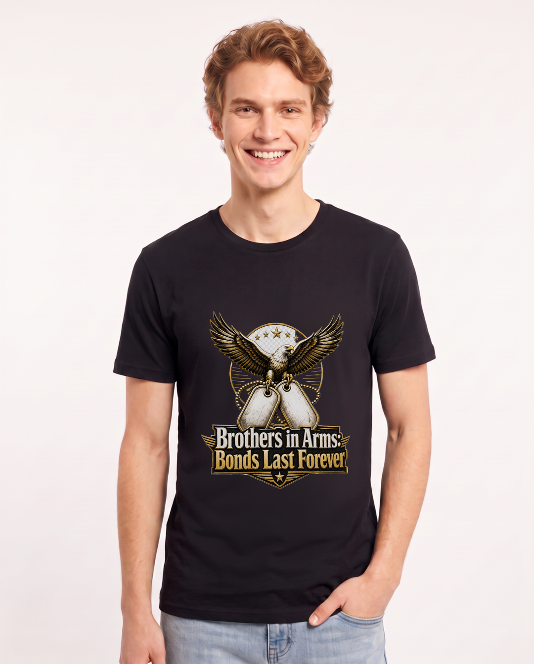 Brothers in Arms: Bonds Last Forever Men's Black T-Shirt product image 2