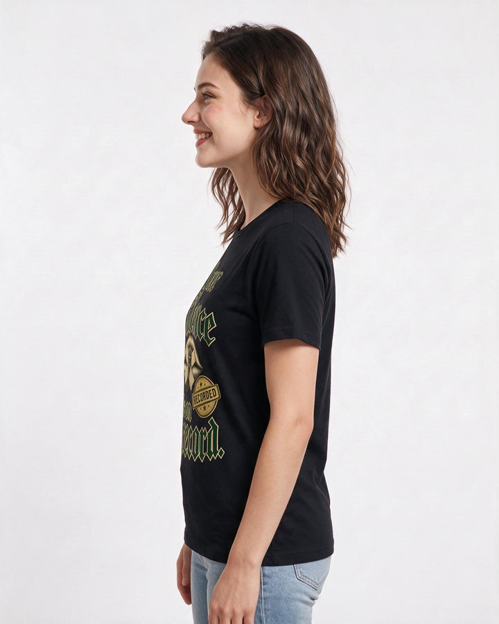Political Statement Black T-Shirt for Women – Everyday Expression Graphic Tee product image 2