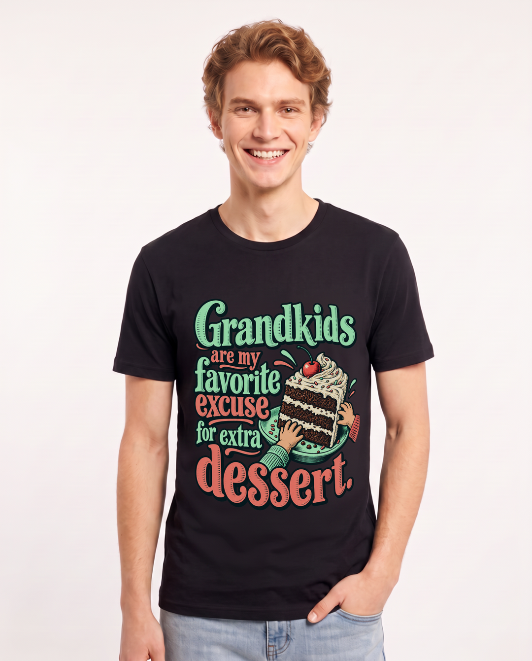 Grandparent Black T-Shirt for Men – Everyday Expression Graphic Tee product image 3