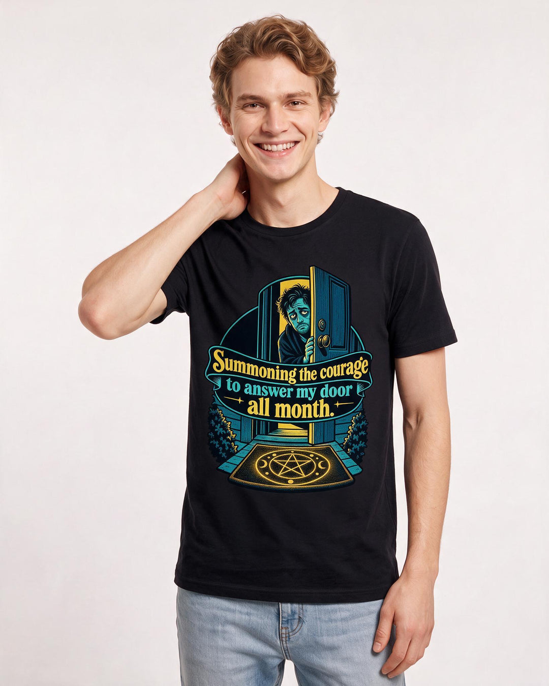 Halloween Black T-Shirt for Men – Halloween Theme Graphic Tee product image 1