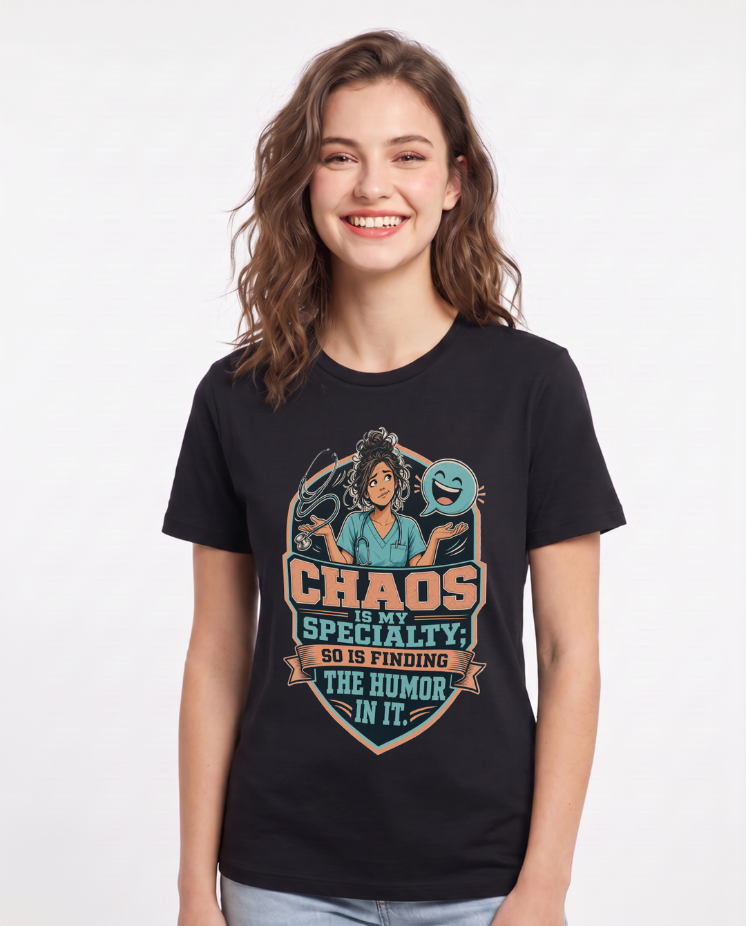 Nurse Black T-Shirt for Women – Nursing Life Graphic Tee product image 3