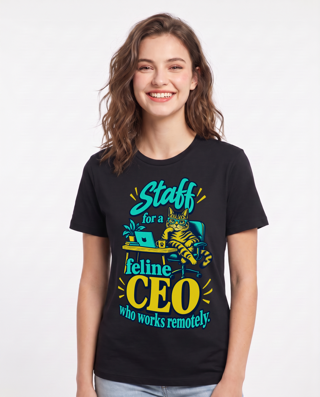 Cat Lover Black T-Shirt for Women – Everyday Expression Graphic Tee product image 3