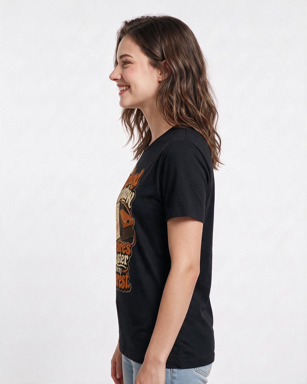 Meme Black T-Shirt for Women – Everyday Expression Graphic Tee product image 2