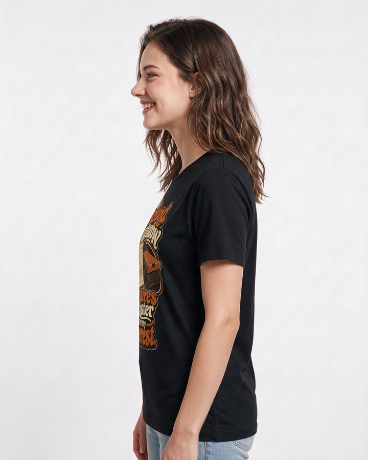 Meme Black T-Shirt for Women – Everyday Expression Graphic Tee product image 2