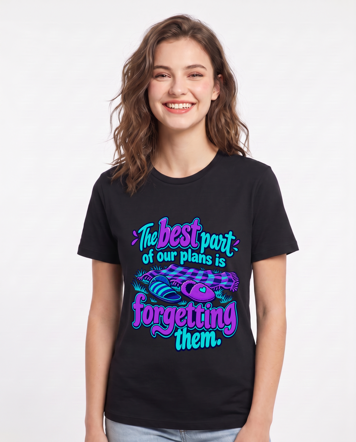 Couples Black T-Shirt for Women – Everyday Expression Graphic Tee product image 3