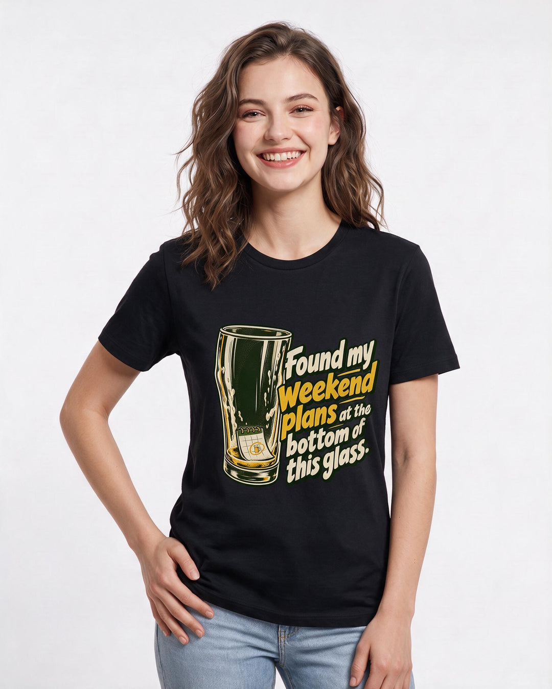 Beer Black T-Shirt for Women – Everyday Expression Graphic Tee product image 1