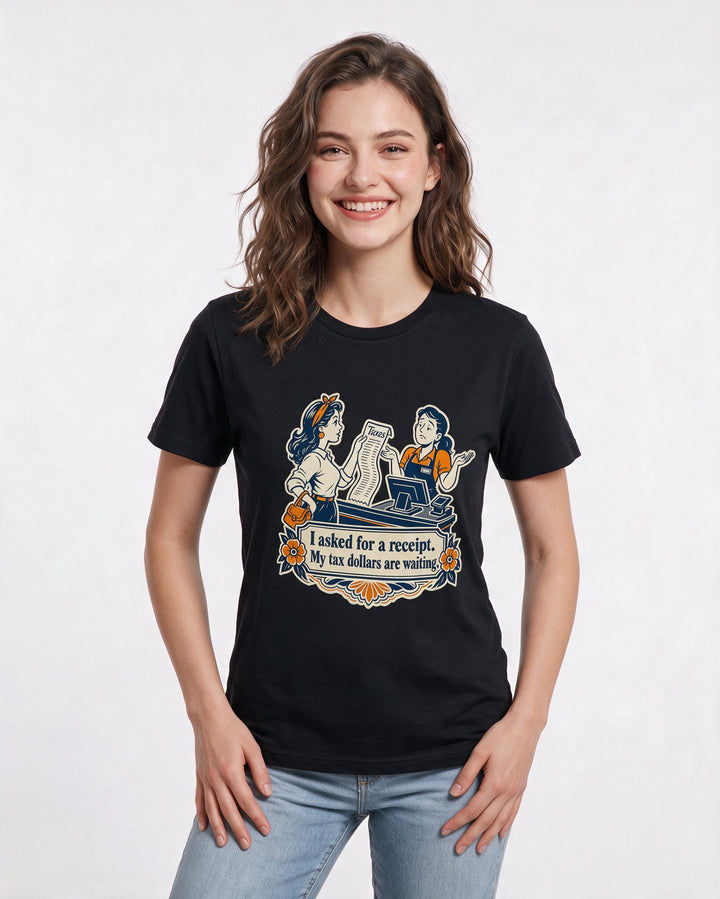 Political Statement Black T-Shirt for Women – Everyday Expression Graphic Tee product image 3