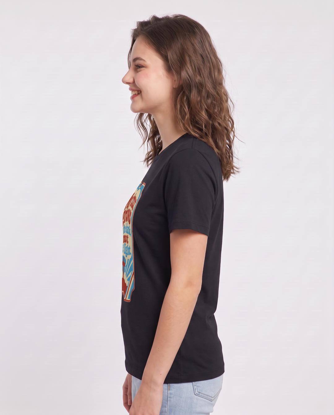 Graphic Women's Black T-Shirt - My trust grows in the dark, not the product image 2