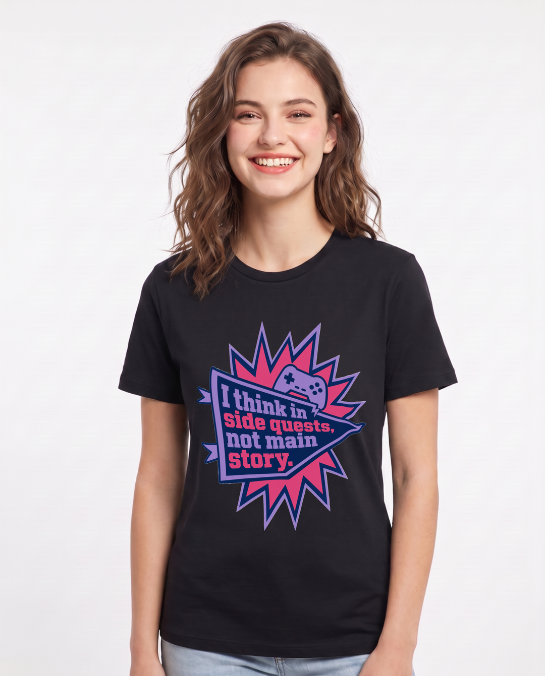 Graphic Women's Black T-Shirt - I think in side quests, not main product image 1