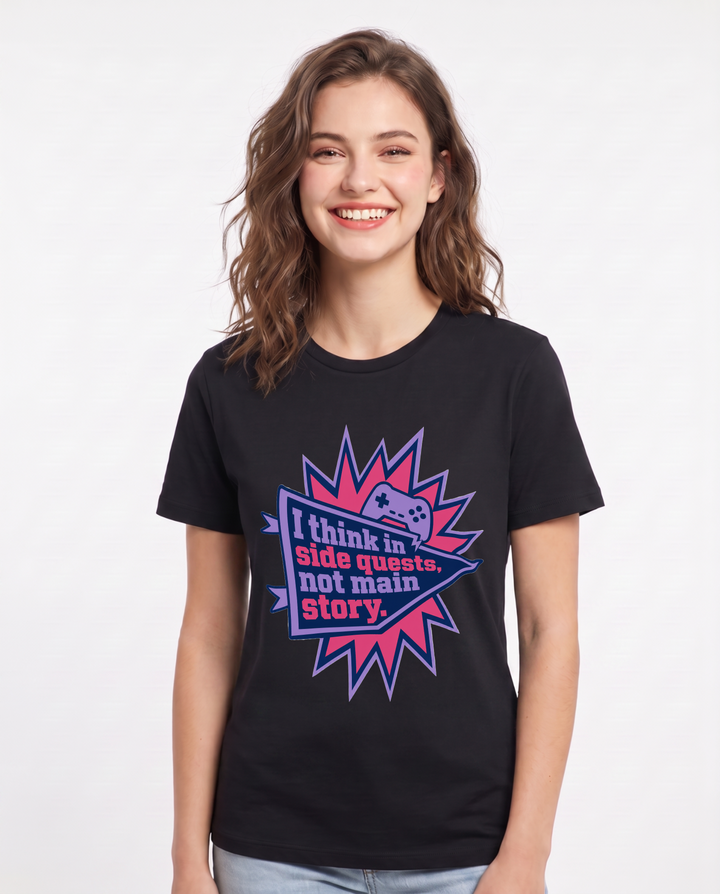 Graphic Women's Black T-Shirt - I think in side quests, not main product image 1