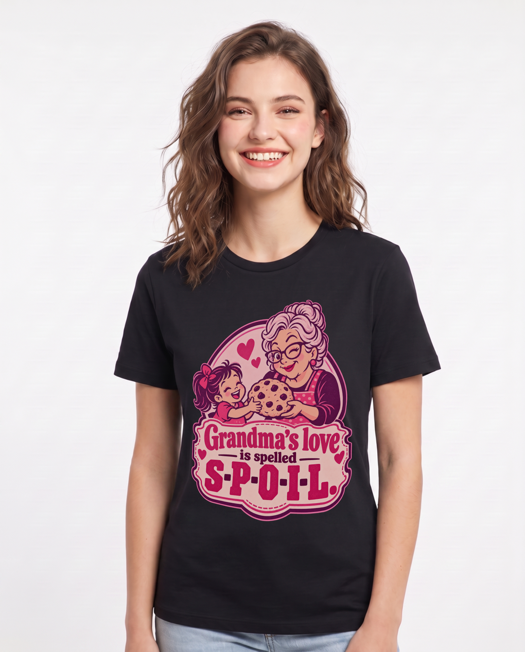 Grandparent Black T-Shirt for Women – Everyday Expression Graphic Tee product image 3