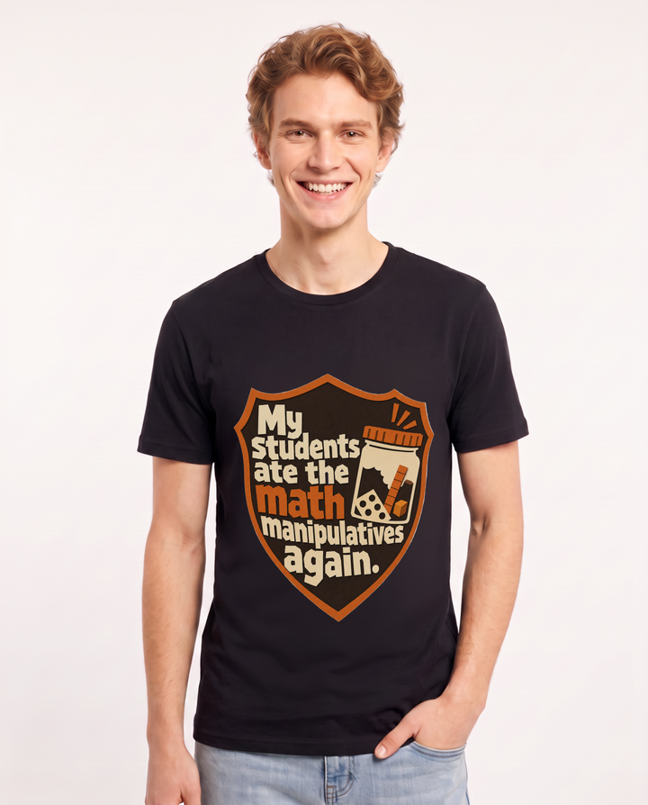 Teacher Gift Men's Black T-Shirt - My students ate the math product image 1