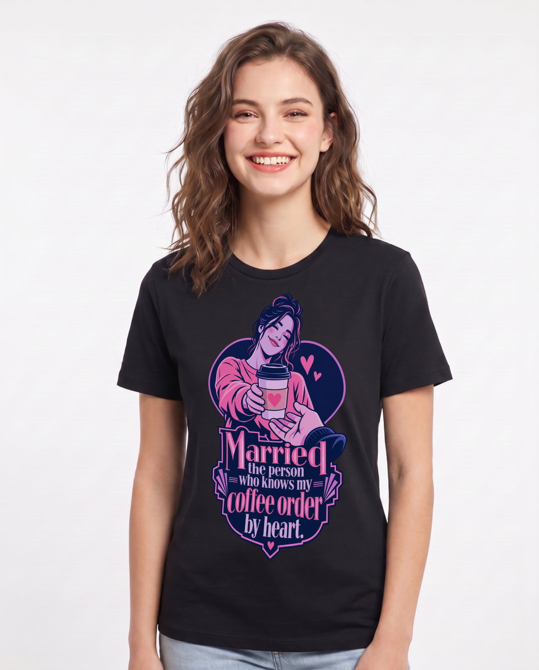Couples Black T-Shirt for Women – Everyday Expression Graphic Tee product image 3