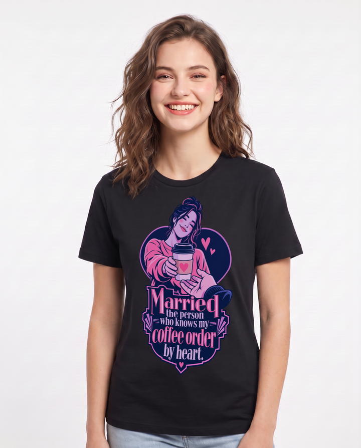 Couples Black T-Shirt for Women – Everyday Expression Graphic Tee product image 3