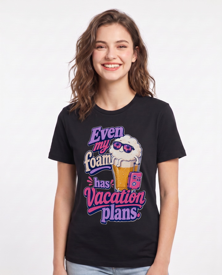Beer Black T-Shirt for Women – Everyday Expression Graphic Tee product image 3