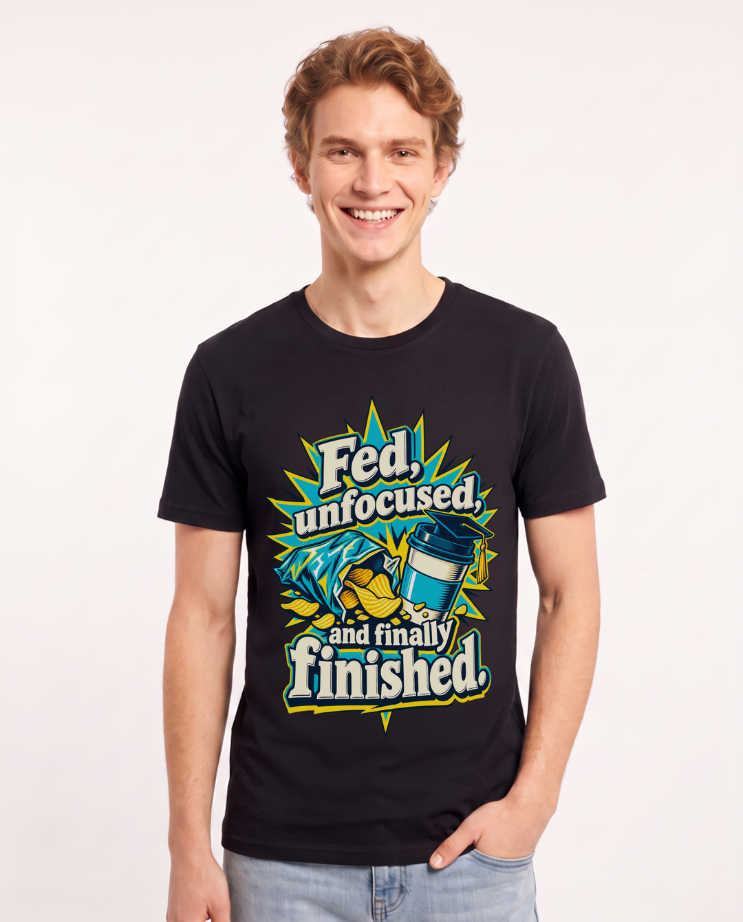 Graduation Black T-Shirt for Men – Everyday Expression Graphic Tee product image 3