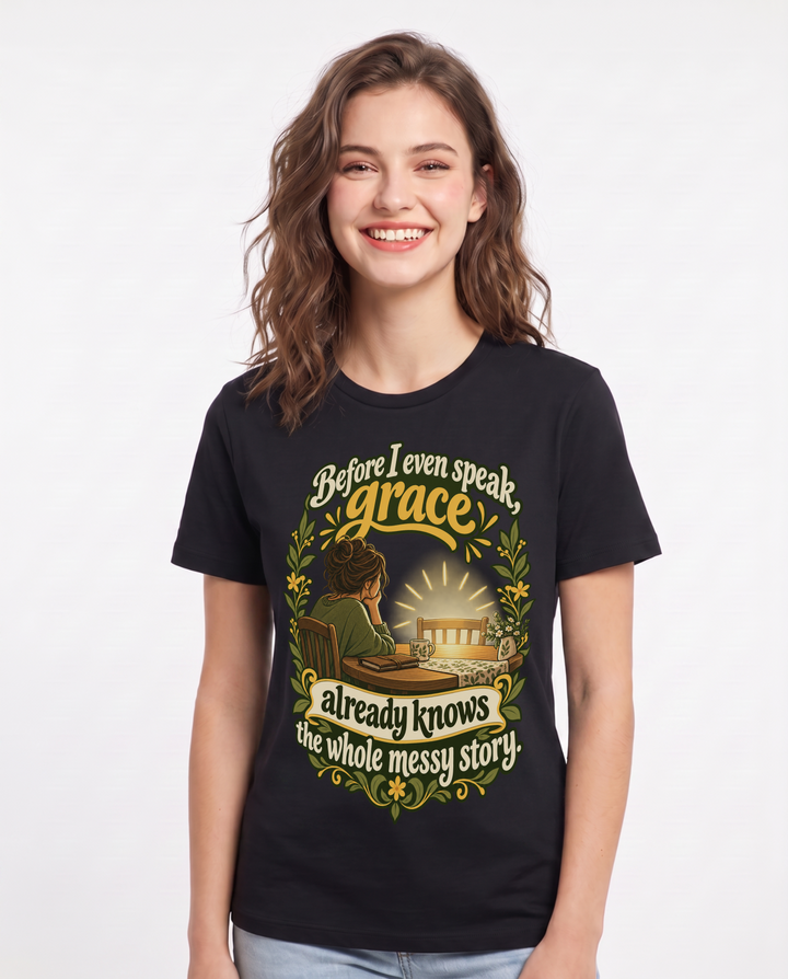 Christian Faith Black T-Shirt for Women – Everyday Expression Graphic Tee product image 3