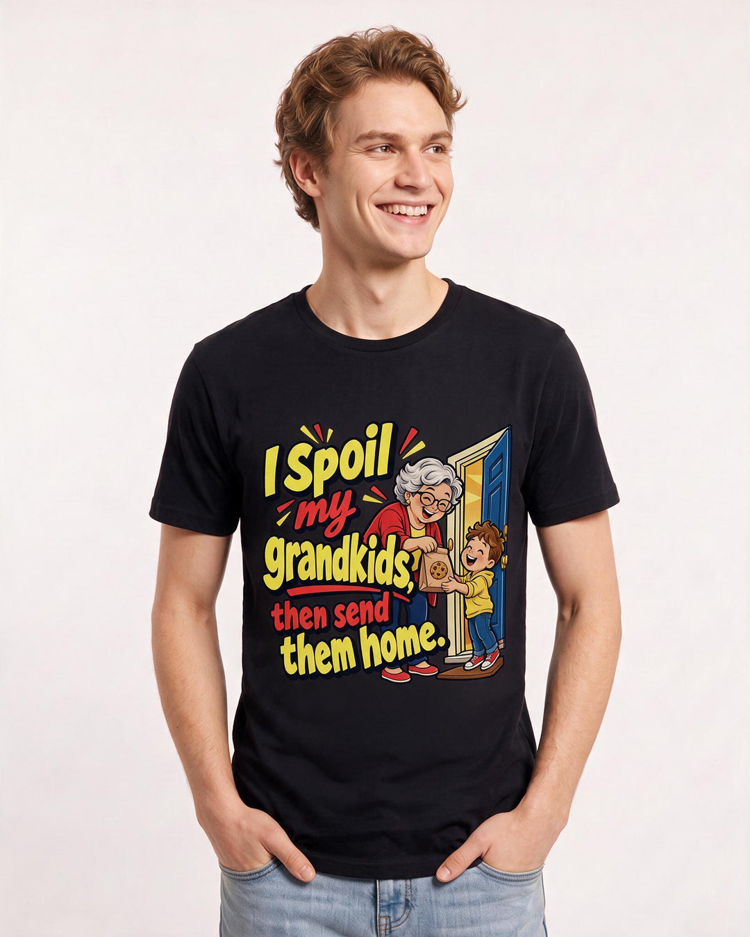 Grandparent Black T-Shirt for Men – Everyday Expression Graphic Tee product image 1