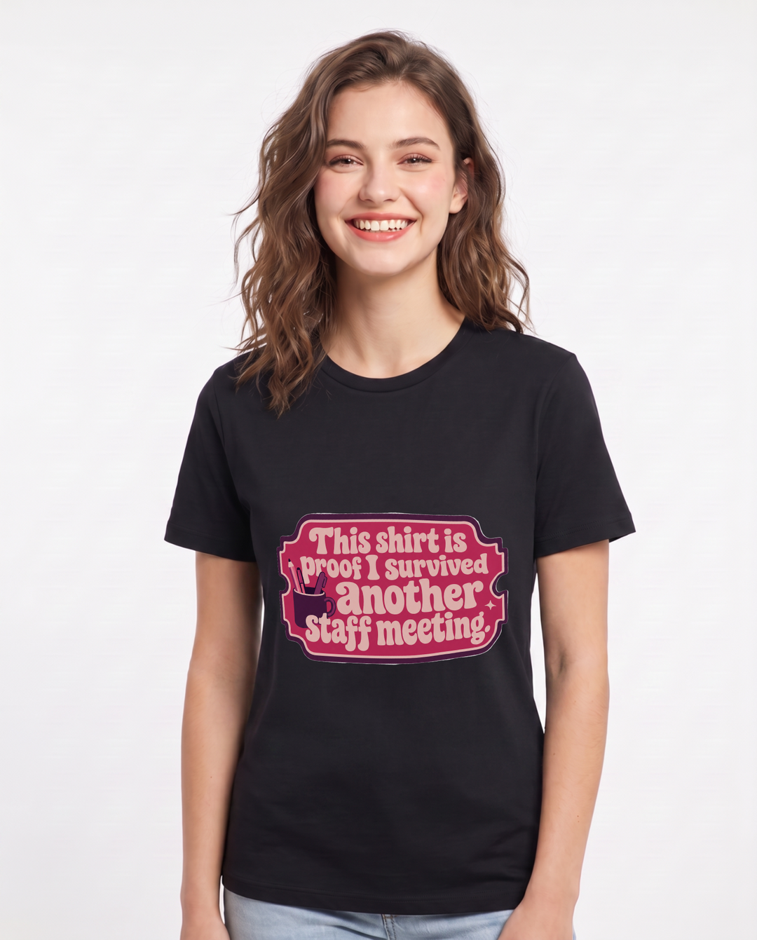 Teacher Gift Women's Black T-Shirt - This shirt is proof I survived product image 1