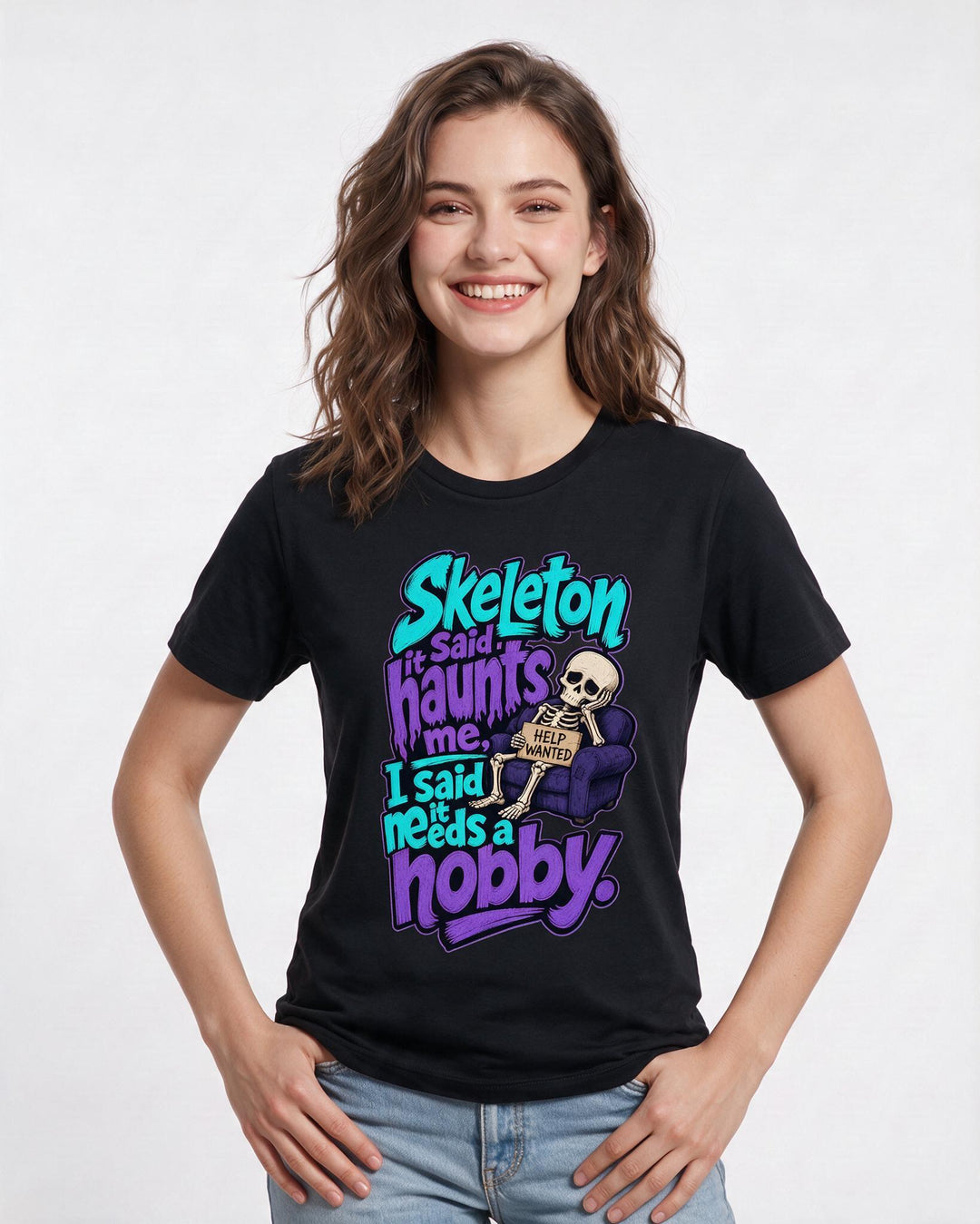 Halloween Black T-Shirt for Women – Halloween Theme Graphic Tee product image 1