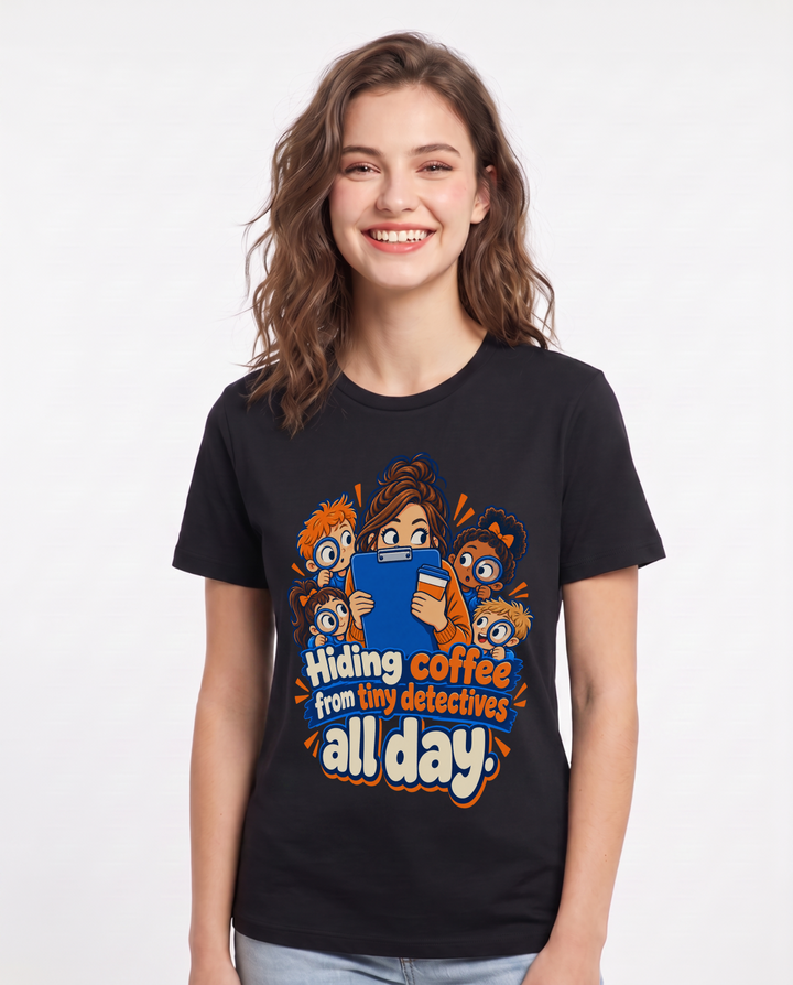 Teacher Black T-Shirt for Women – Everyday Expression Graphic Tee product image 3