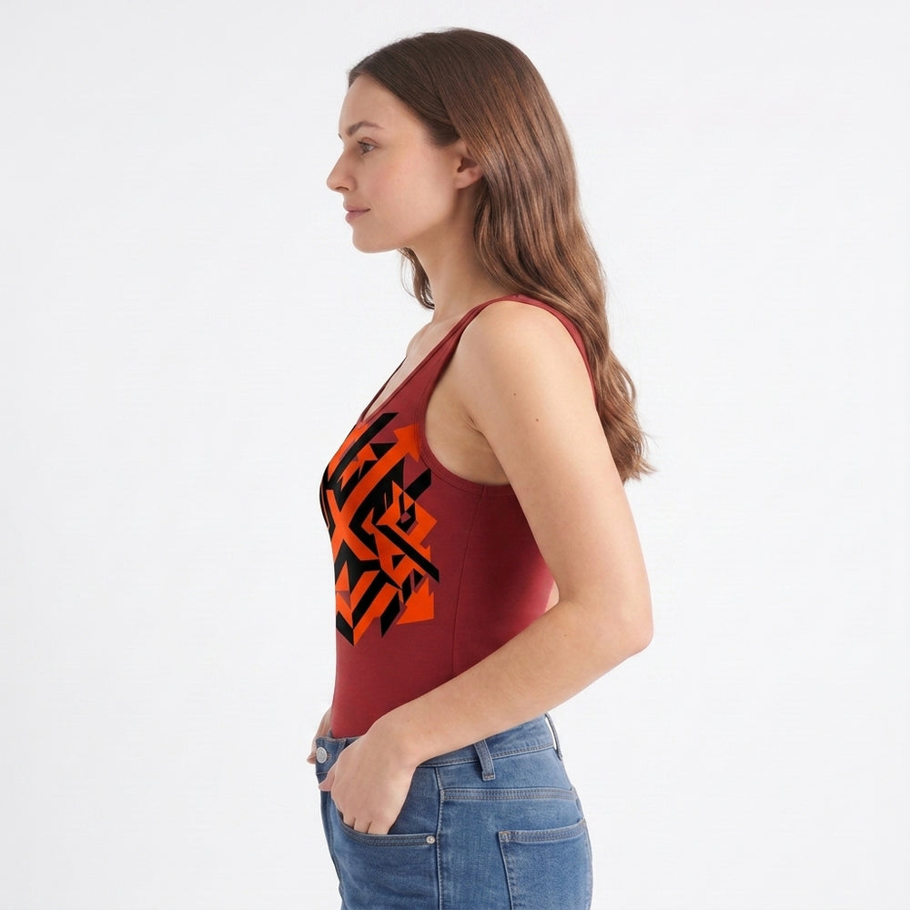Round Neck Sleeveless Round-Neck Tank Bodysuit mockup 2