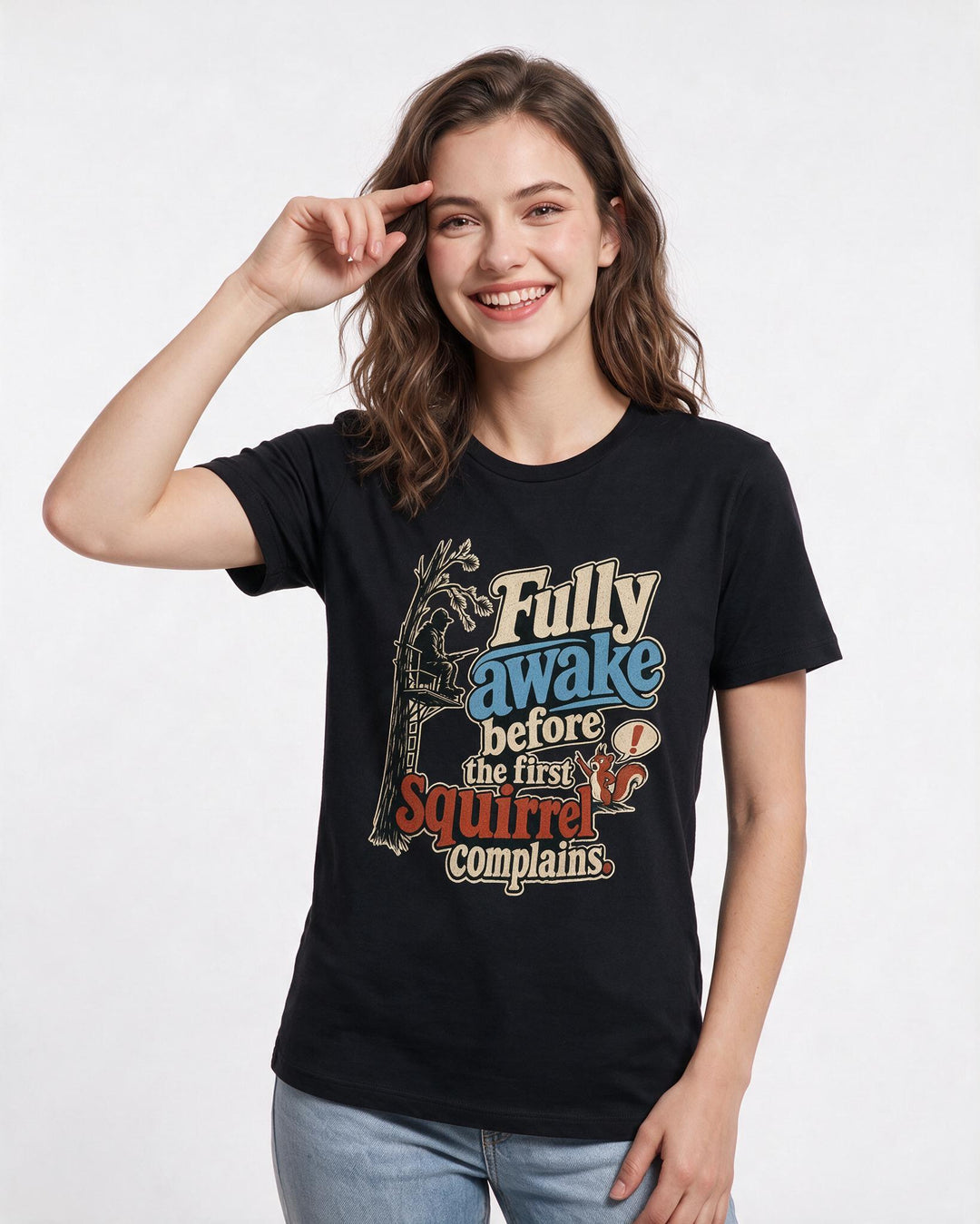 Hunting Black T-Shirt for Women – Everyday Expression Graphic Tee product image 1