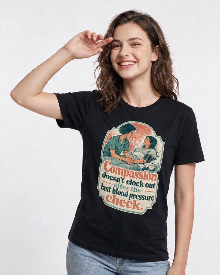 Nurse Black T-Shirt for Women – Nursing Life Graphic Tee product image 3