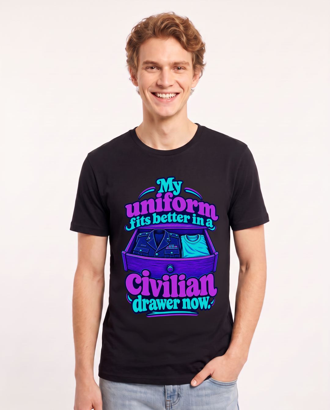 Veteran Black T-Shirt for Men – Everyday Expression Graphic Tee product image 3