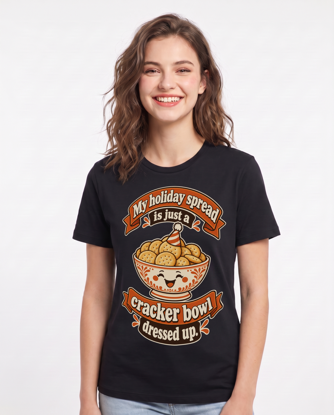 Christmas Black T-Shirt for Women – Holiday Theme Graphic Tee product image 3