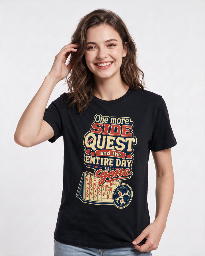 Gaming Black T-Shirt for Women – Game Night Graphic Tee product image 1