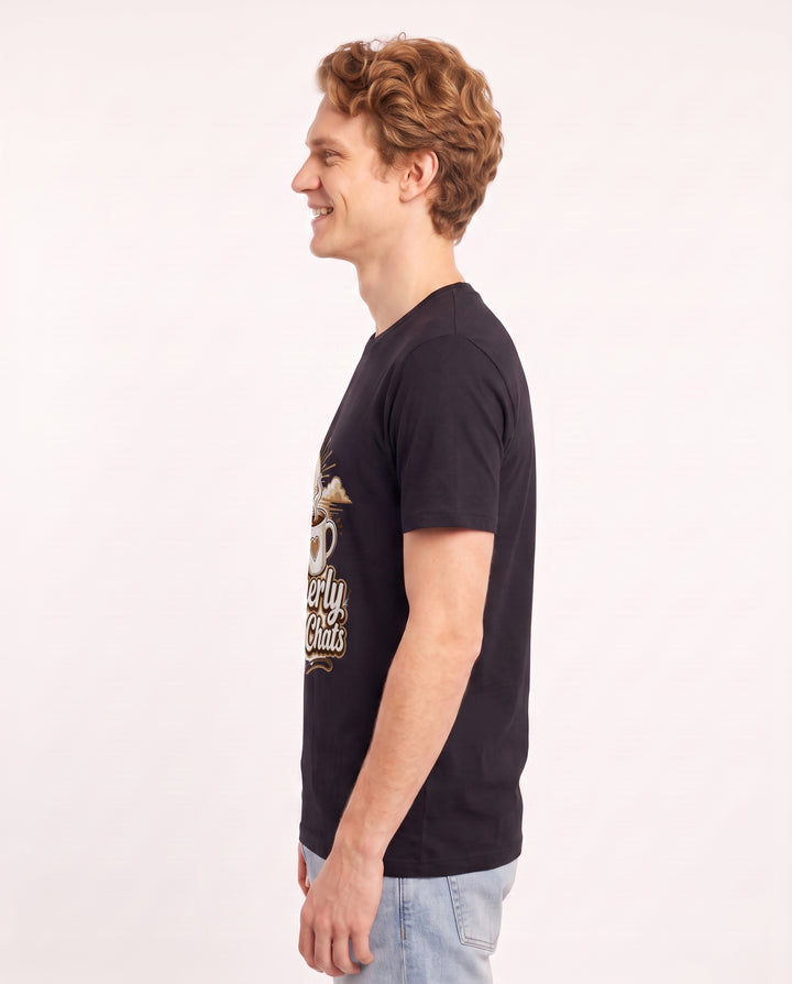Brotherly Coffee Chats Men's Black T-Shirt product image 3