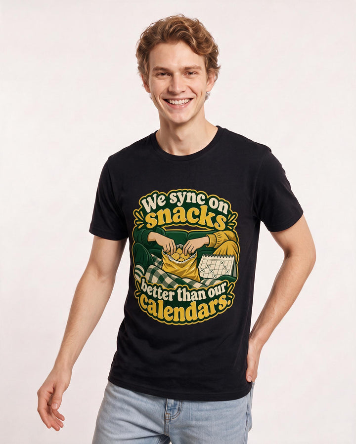 Couples Black T-Shirt for Men – Everyday Expression Graphic Tee product image 1