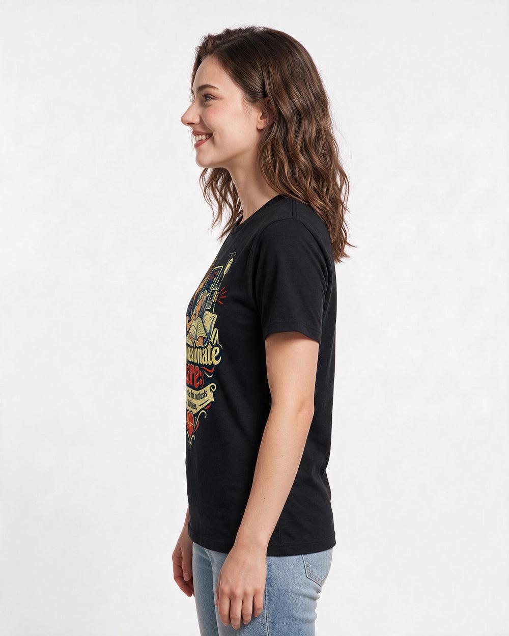 Nurse Black T-Shirt for Women – Nursing Life Graphic Tee product image 2