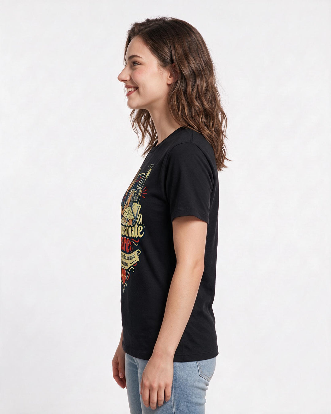 Nurse Black T-Shirt for Women – Nursing Life Graphic Tee product image 2