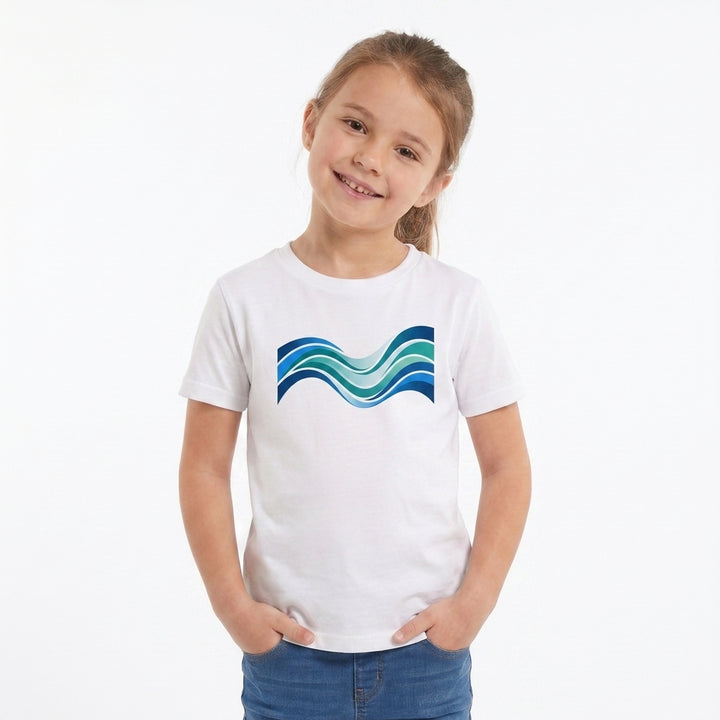 Calm Waves White T-Shirt mockup 3