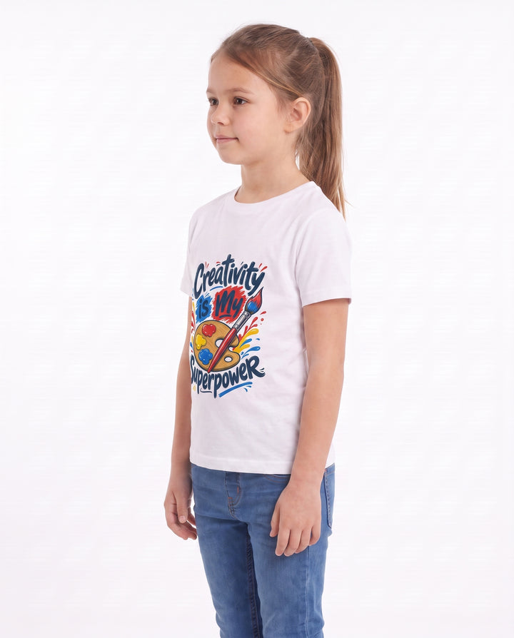 Creativity Is My Superpower White T-Shirt mockup 2