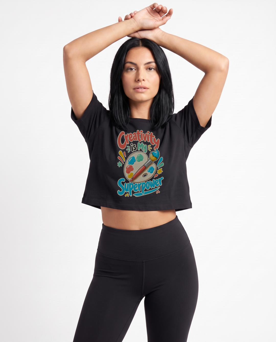 Creativity Is My Superpower Crop Top mockup 1