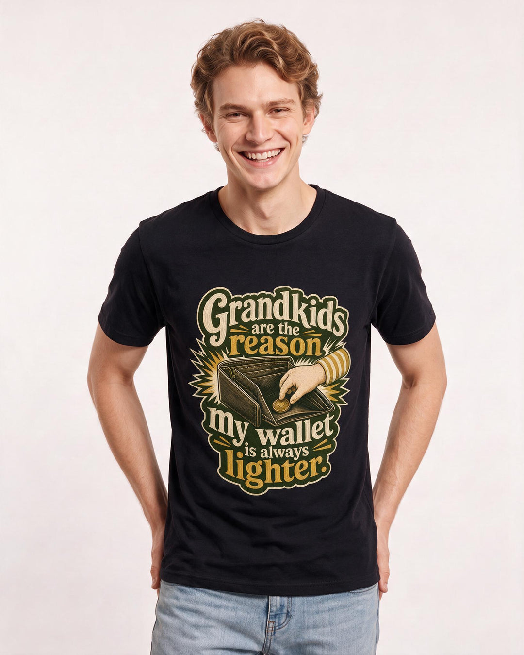 Grandparent Black T-Shirt for Men – Everyday Expression Graphic Tee product image 1
