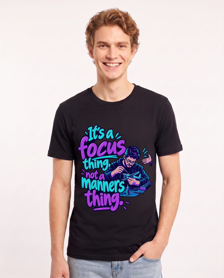 Neurodiversity Black T-Shirt for Men – Everyday Expression Graphic Tee product image 3