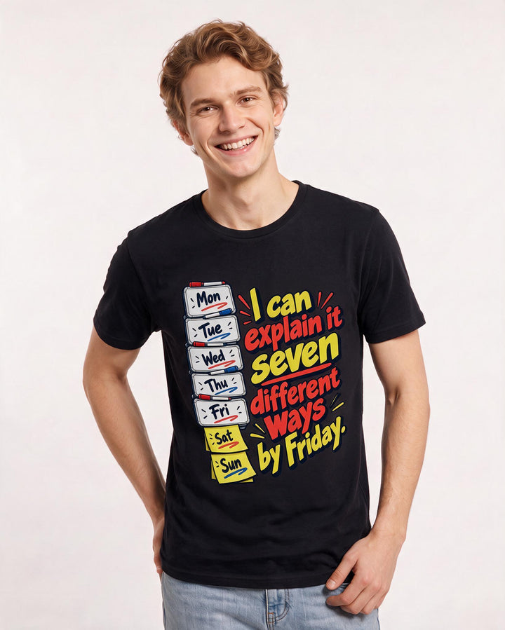 Teacher Black T-Shirt for Men – Everyday Expression Graphic Tee product image 1