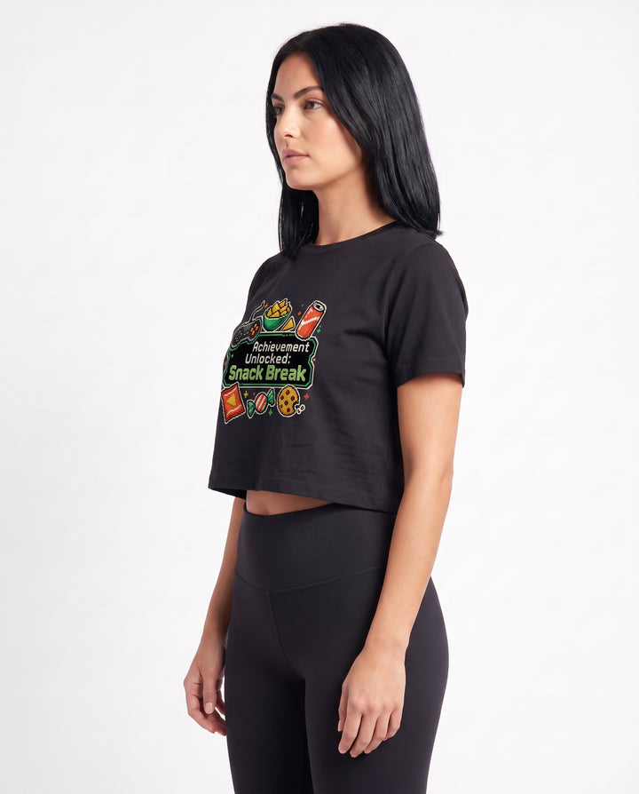 Achievement Unlocked: Snack Break Crop Top mockup 2