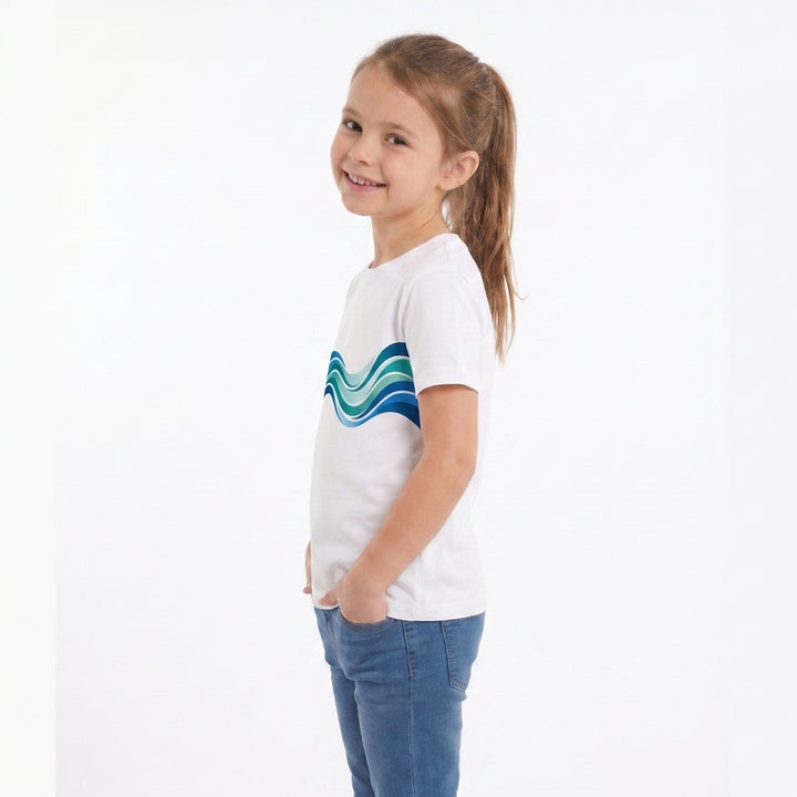 Calm Waves White T-Shirt mockup 1