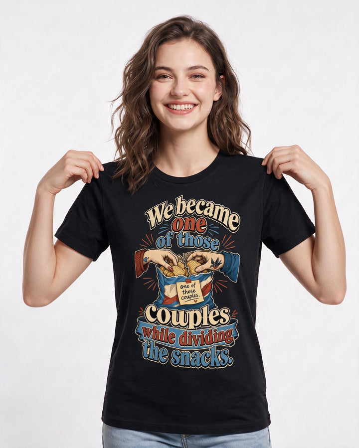 Couples Black T-Shirt for Women – Everyday Expression Graphic Tee product image 1