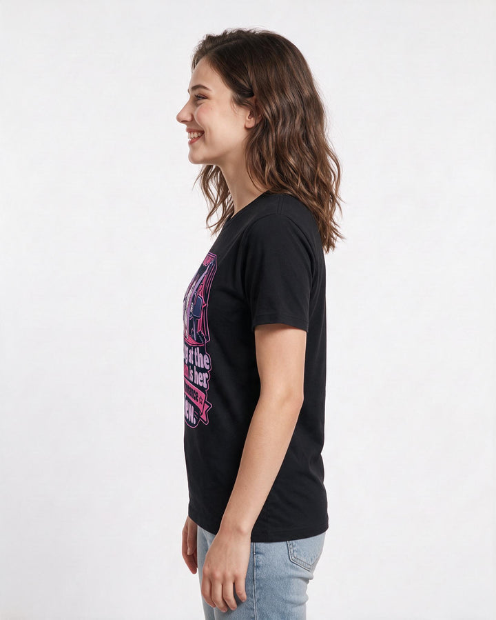 Cat Lover Black T-Shirt for Women – Everyday Expression Graphic Tee product image 2