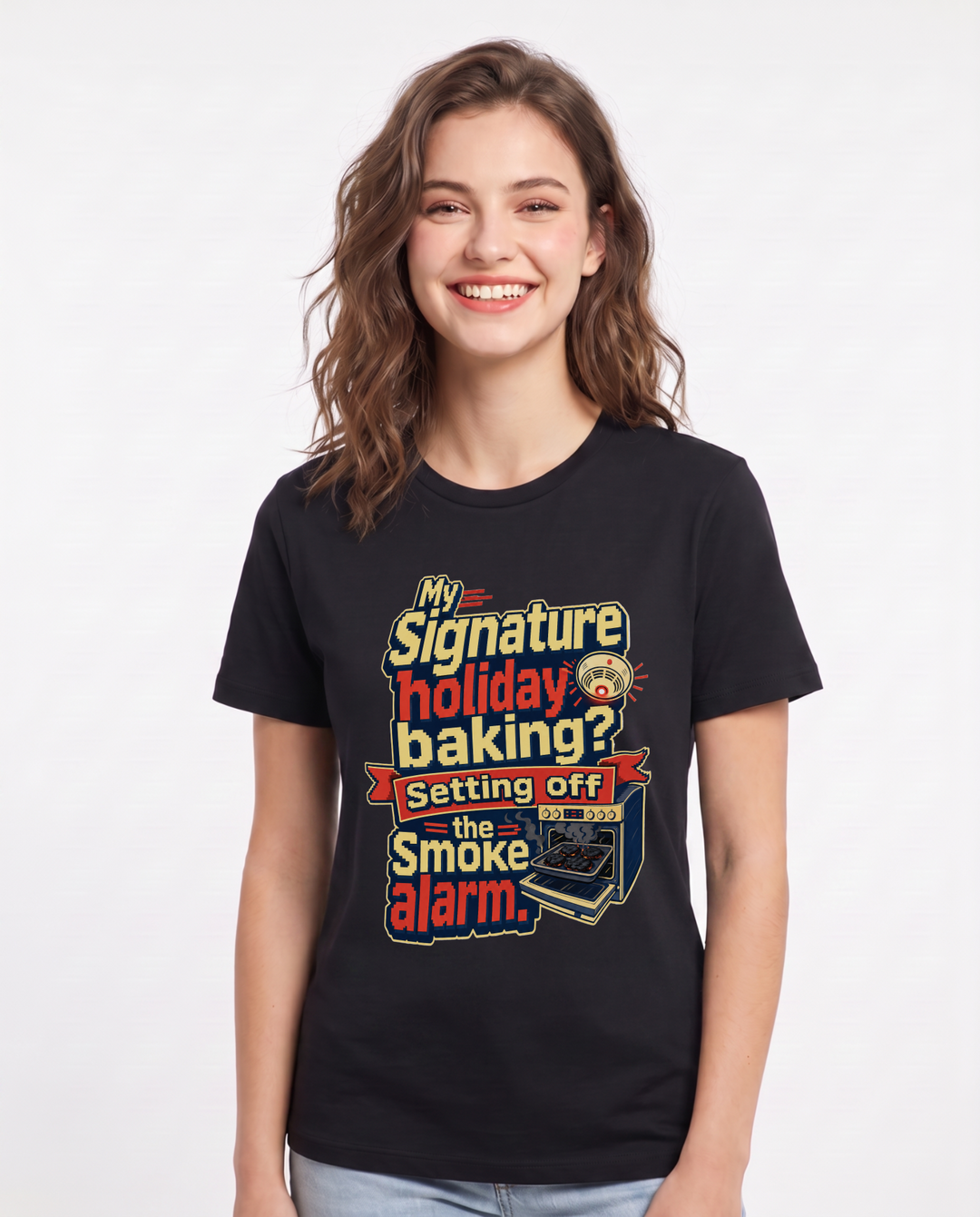 Christmas Black T-Shirt for Women – Holiday Theme Graphic Tee product image 1
