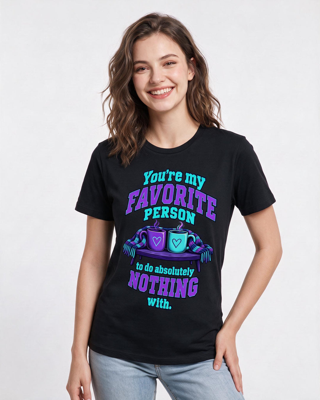 Couples Black T-Shirt for Women – Everyday Expression Graphic Tee product image 1