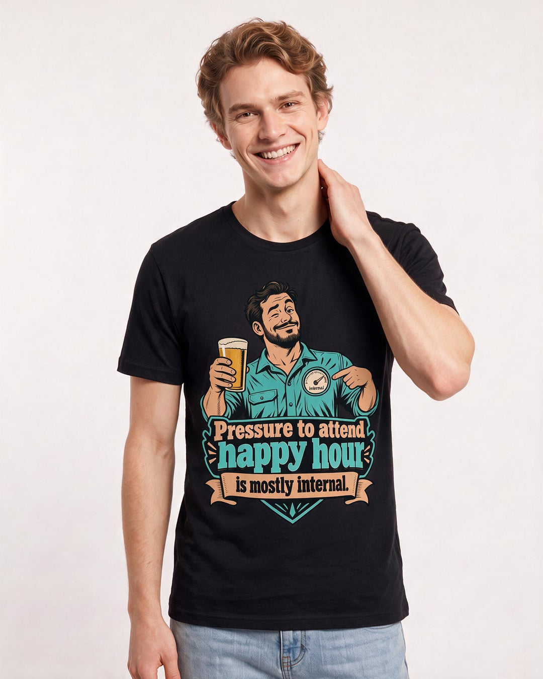 Beer Black T-Shirt for Men – Everyday Expression Graphic Tee product image 1