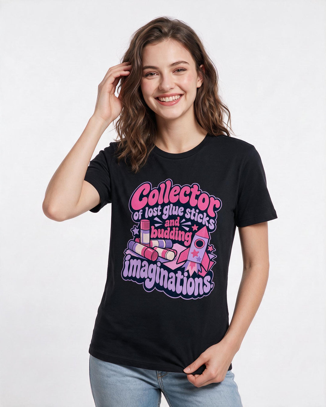 Teacher Black T-Shirt for Women – Everyday Expression Graphic Tee product image 1