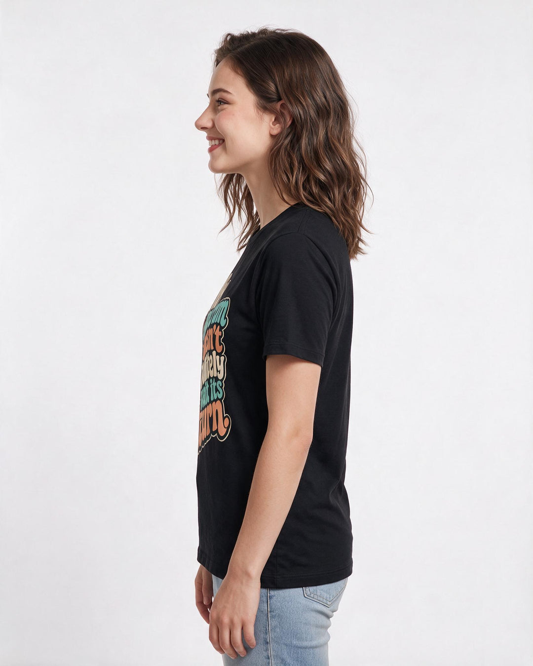 Pride Women's Black T-Shirt – My spectrum doesn't politely wait its turn. product image 2